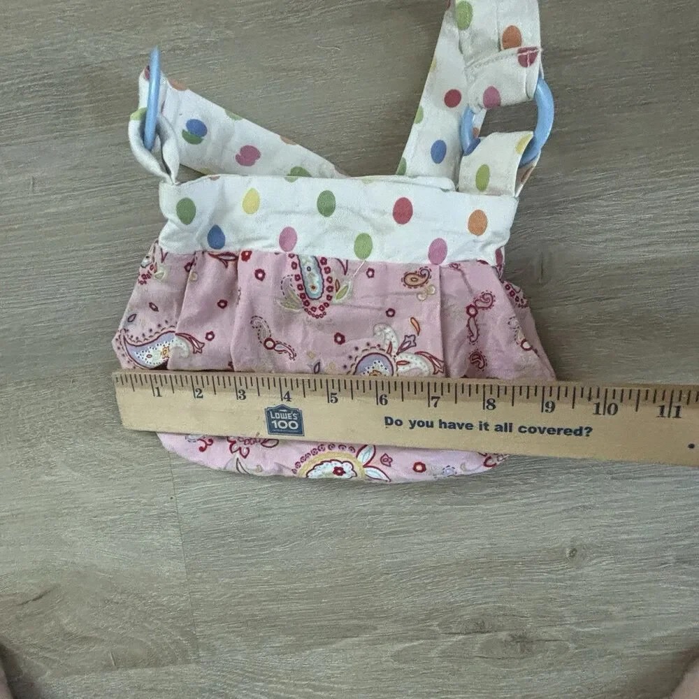 POMME Kids Girls Womens Pink Paisley Polka Dot Canvas Shoulder Bag Purse